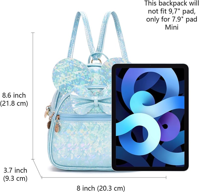 KL928 Girls Mini Backpack Bowknot Polka Dot Cute Small Daypacks Convertible Shoulder Bag Purse for Women - Image 2
